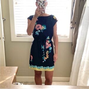 Jacob Shift Tie Waist Floral Dress XS